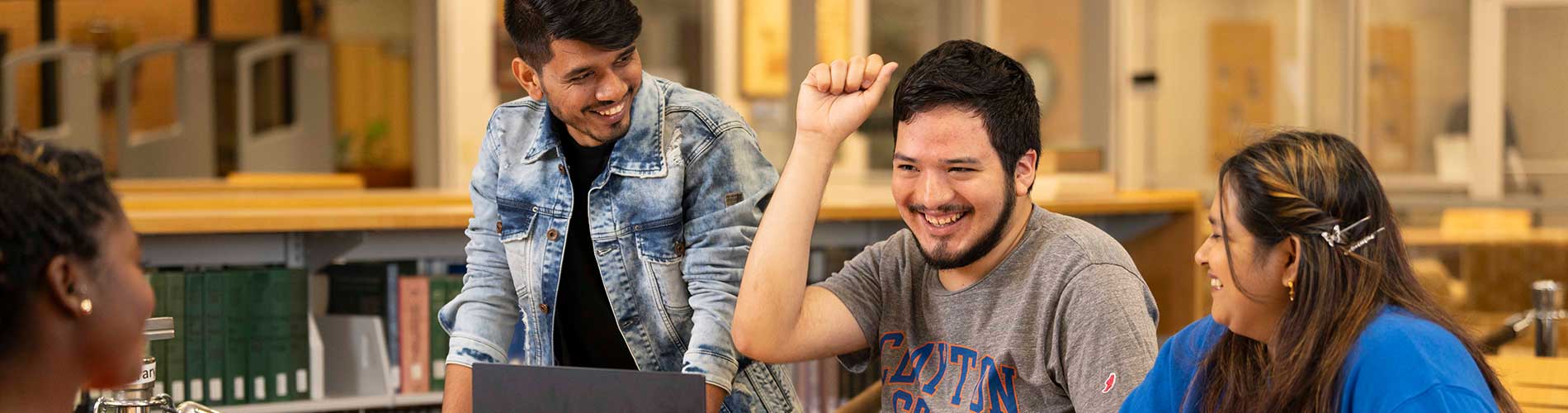 students in the library
