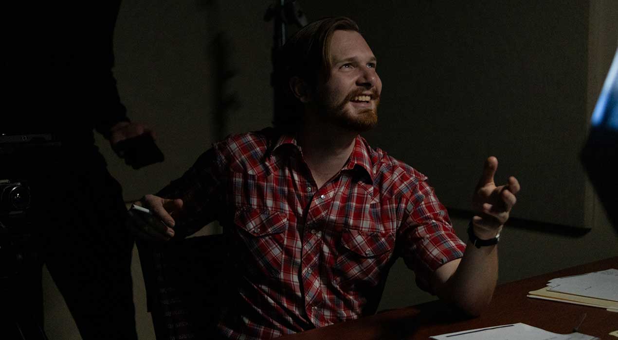 Class of 2024 Film Production alumnus Maxwell Mihalis behind the scenes during the making of 